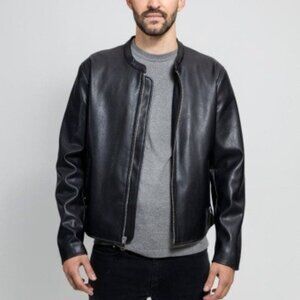Men's Vegan Leather Jacket Black NWT